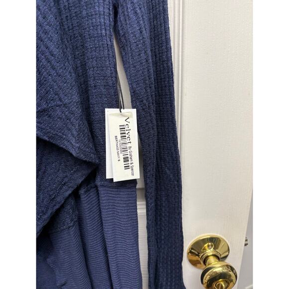 Velvet by Graham & Spencer, Navy Cardigan, Open Front,NWOT, Woman's Size S - Picture 4 of 4